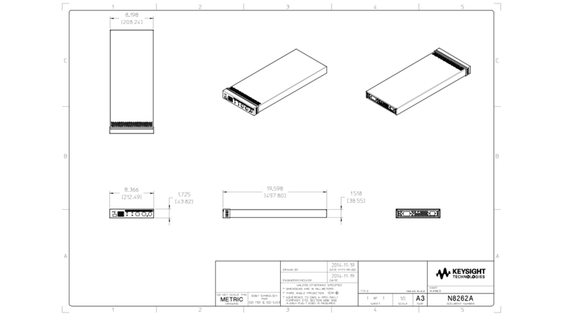 N8262A P-Series Modular Power Meter (LXI Compliant) 2D Drawing, PDF Format